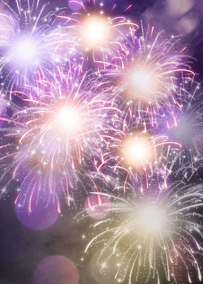 800x1120 Happy New Year Firework Purple Glare Background. PSD Free Download