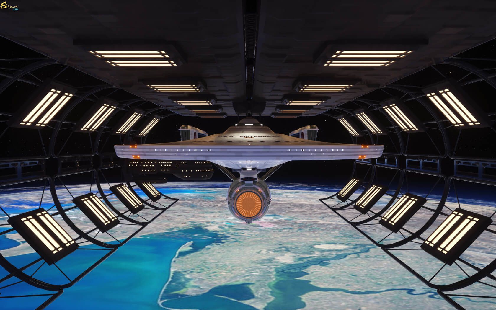 1680x1050 Enterprise in Earth Spacedock 1