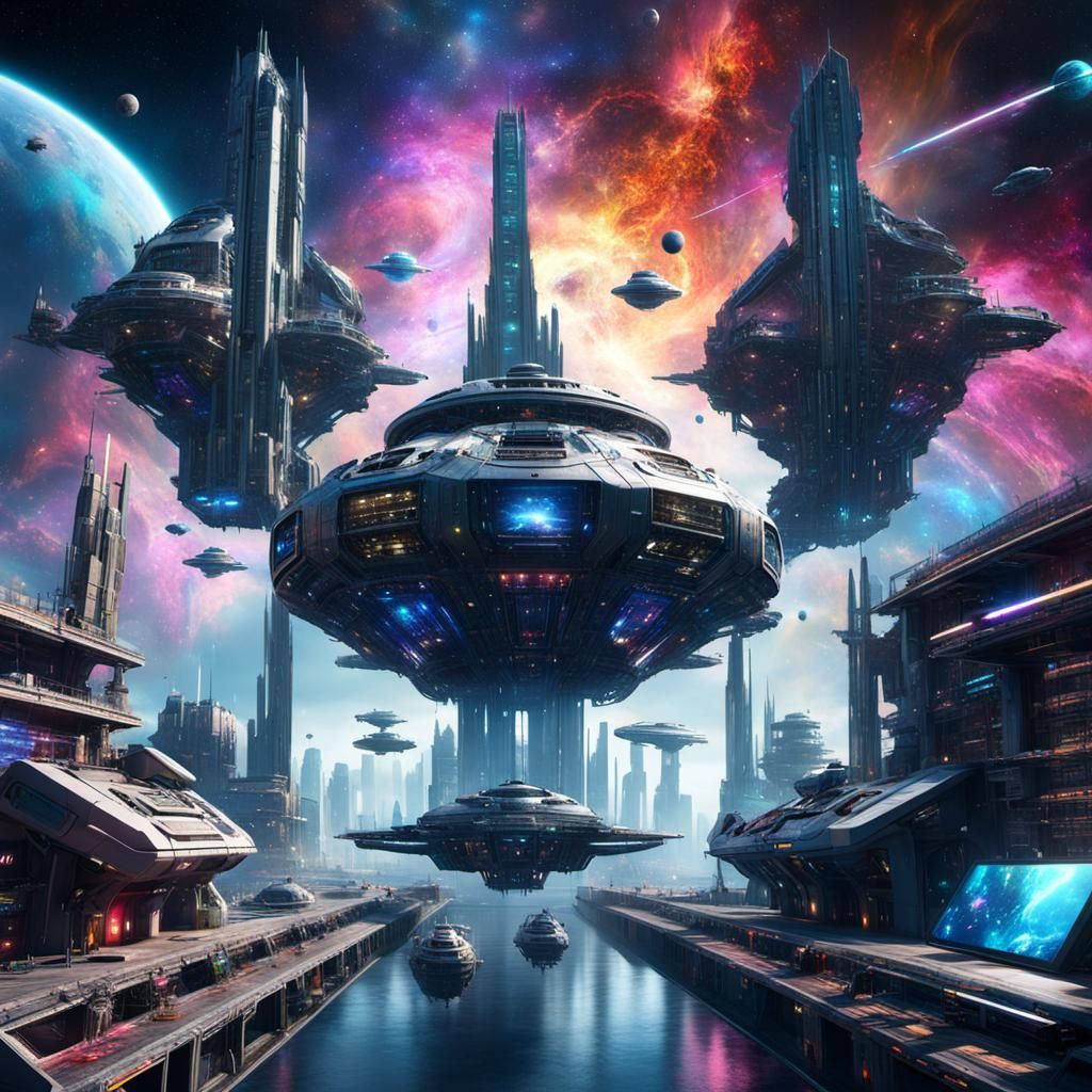 1024x1024 The Space Dock Space Dock with Nebula in Maxima