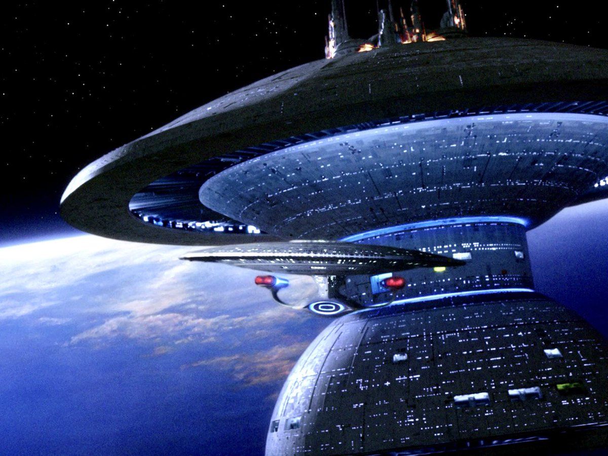 1200x900 Space dock scene from ' ' season one of Star Trek The Next Generation #startrekday