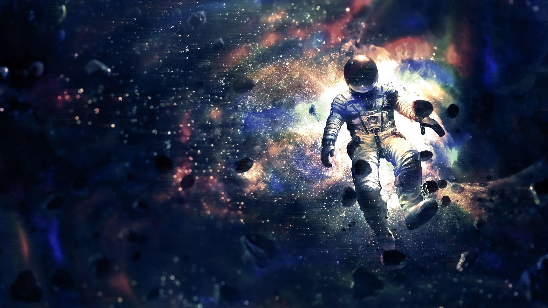 1920x1080 Astronaut floating in space digital wallpaper HD wallpaper