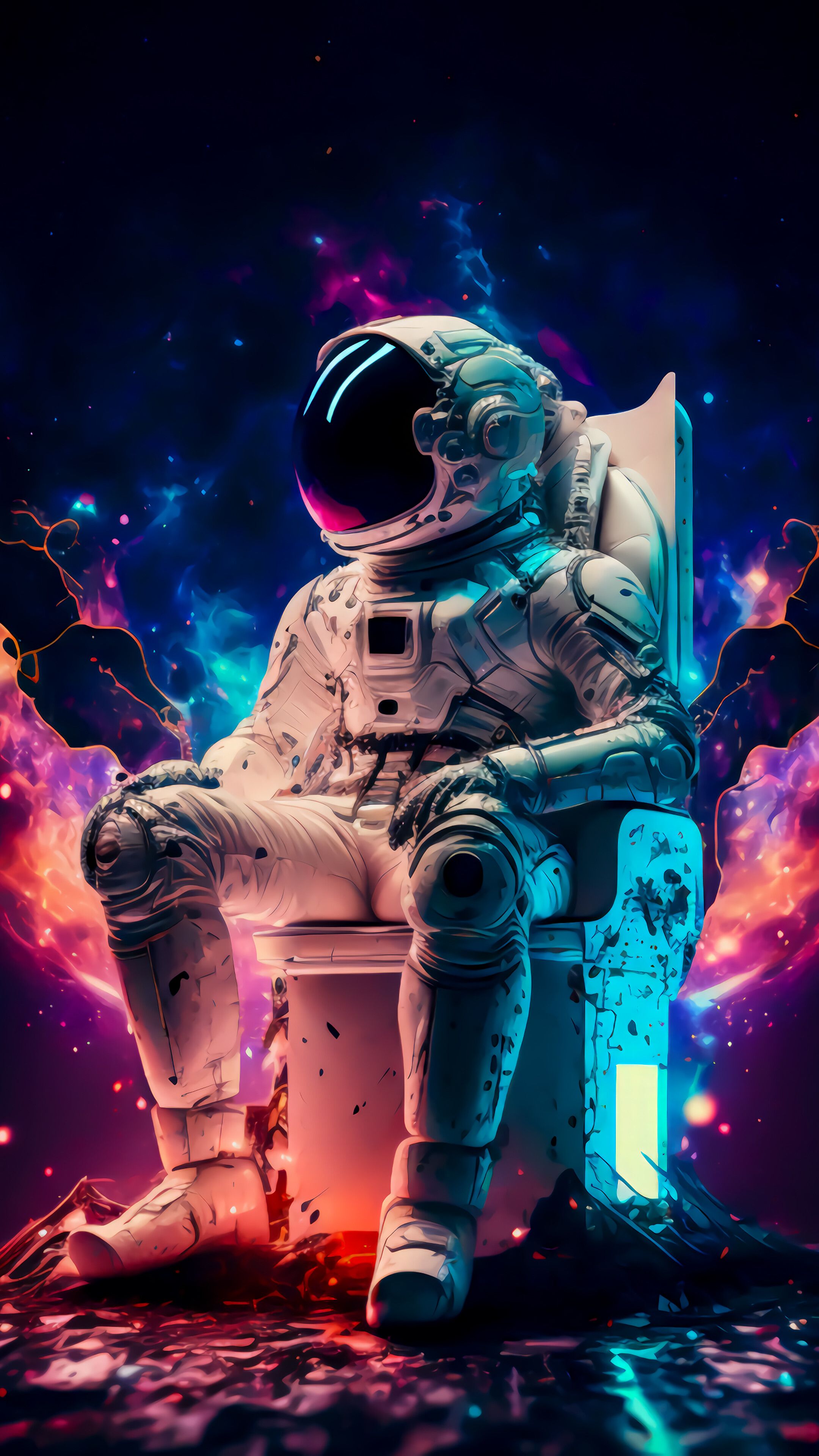 2160x3840 Astronaut Chill Space Colorful 4K Wallpaper iPhone HD Phone j