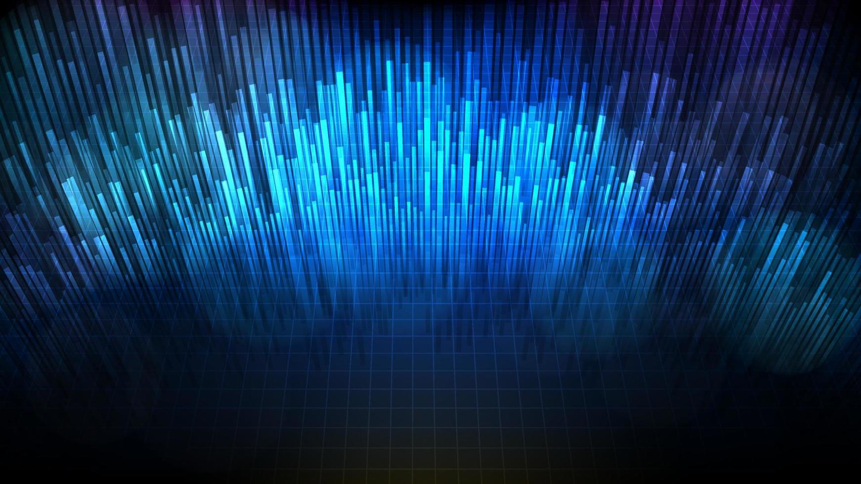 1742x980 abstract futuristic technology background of blue random bar city block data