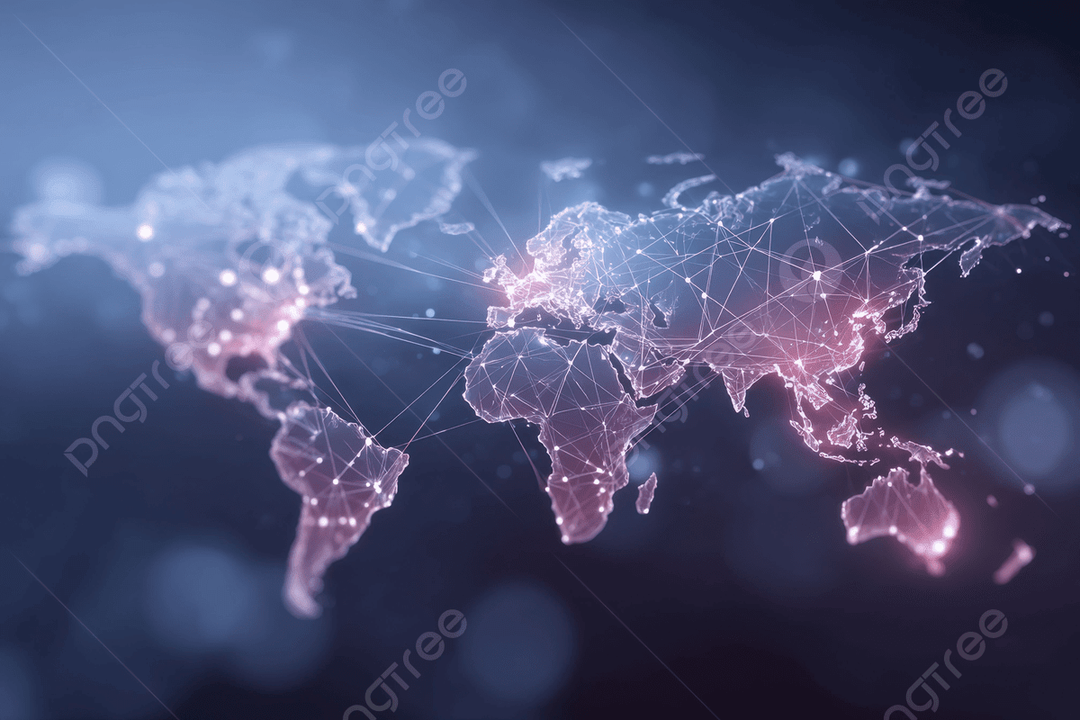 1200x800 A World Map With Glowing Connections Between Different Countries Representing Global Network And Connectivity, World Map, Glowing, Connections Background Image And Wallpaper for Free Download
