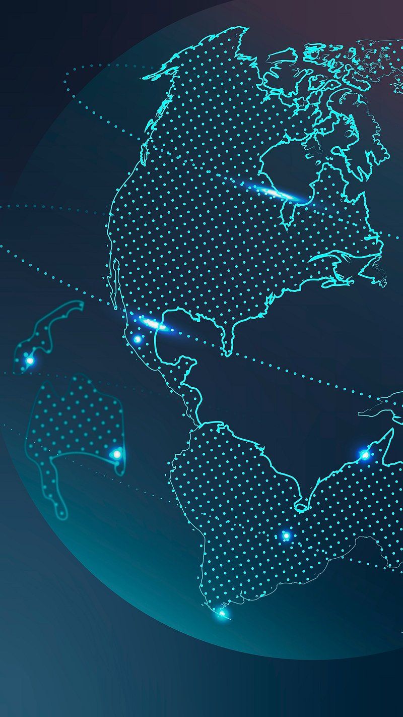800x1422 World Map Cyber Image Wallpaper