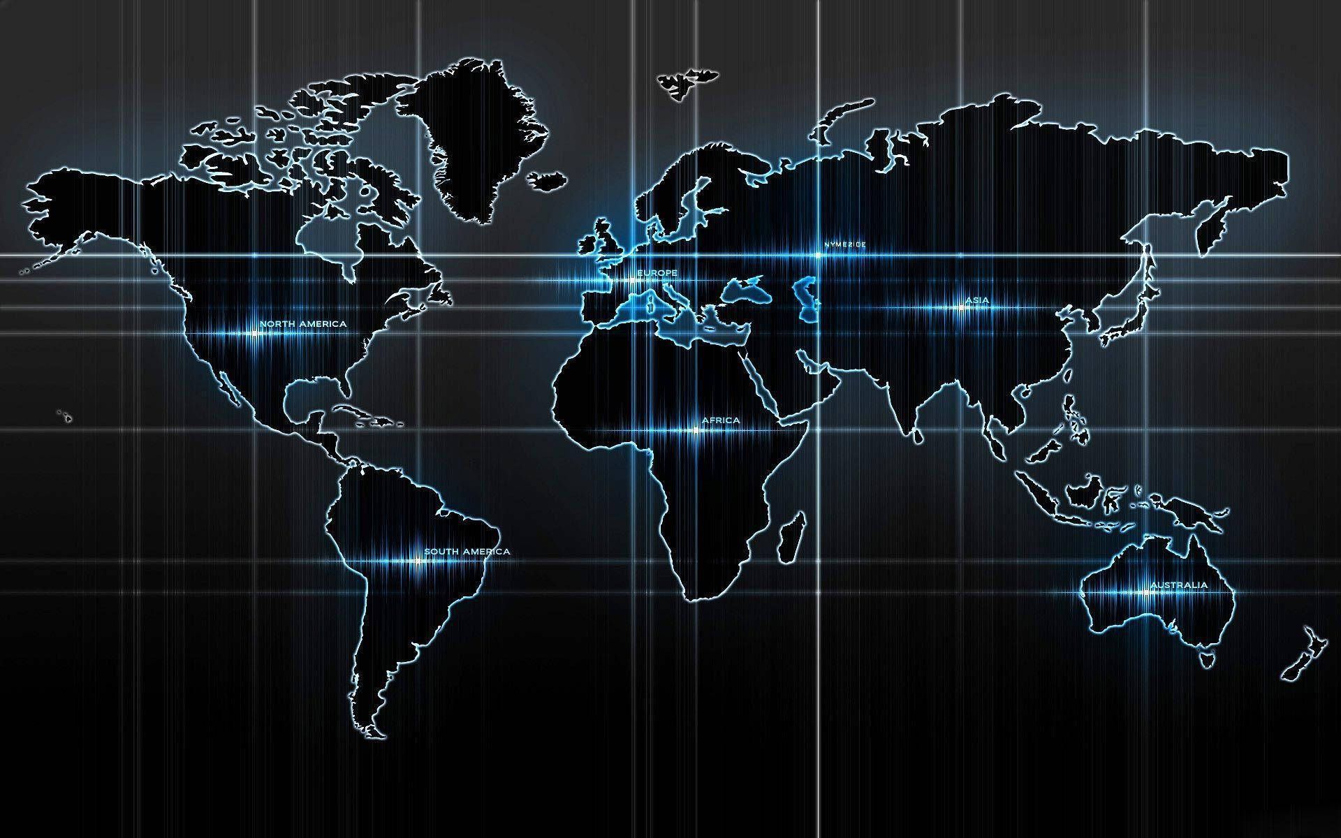 1920x1200 Download Information Technology World Map Network Wallpaper