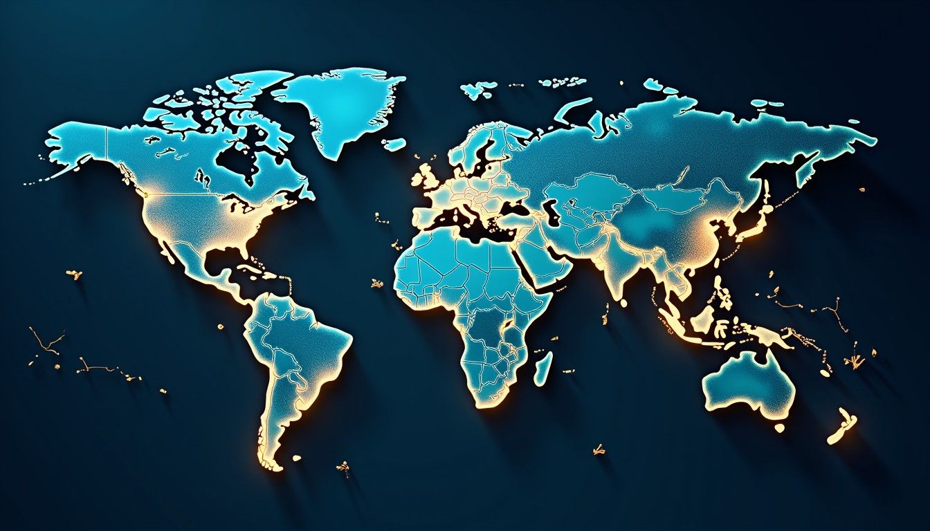 1344x768 Free Connected World Map Image, Global, Connectivity