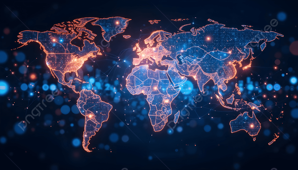 1200x686 Digital World Map Network, World Map, Digital Networks, Global Background Image And Wallpaper for Free Download