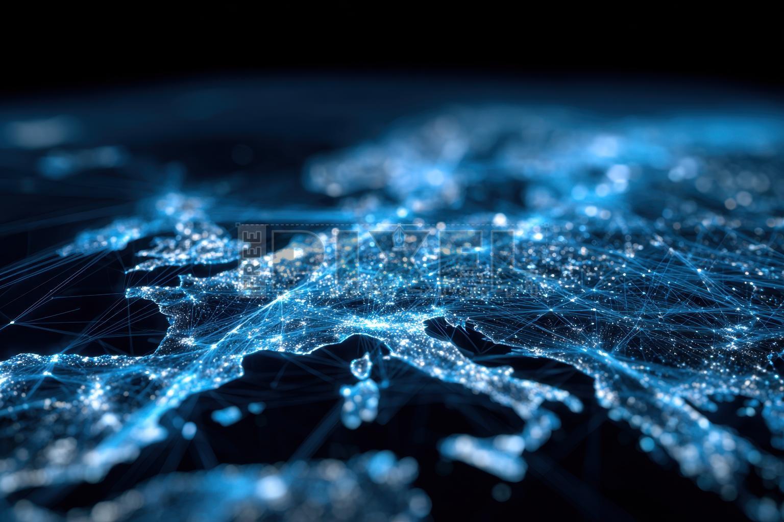 1536x1024 Free Photo Network Map Of Europe At Night Representing Global Network Connectivity In Space Technology Background Photo