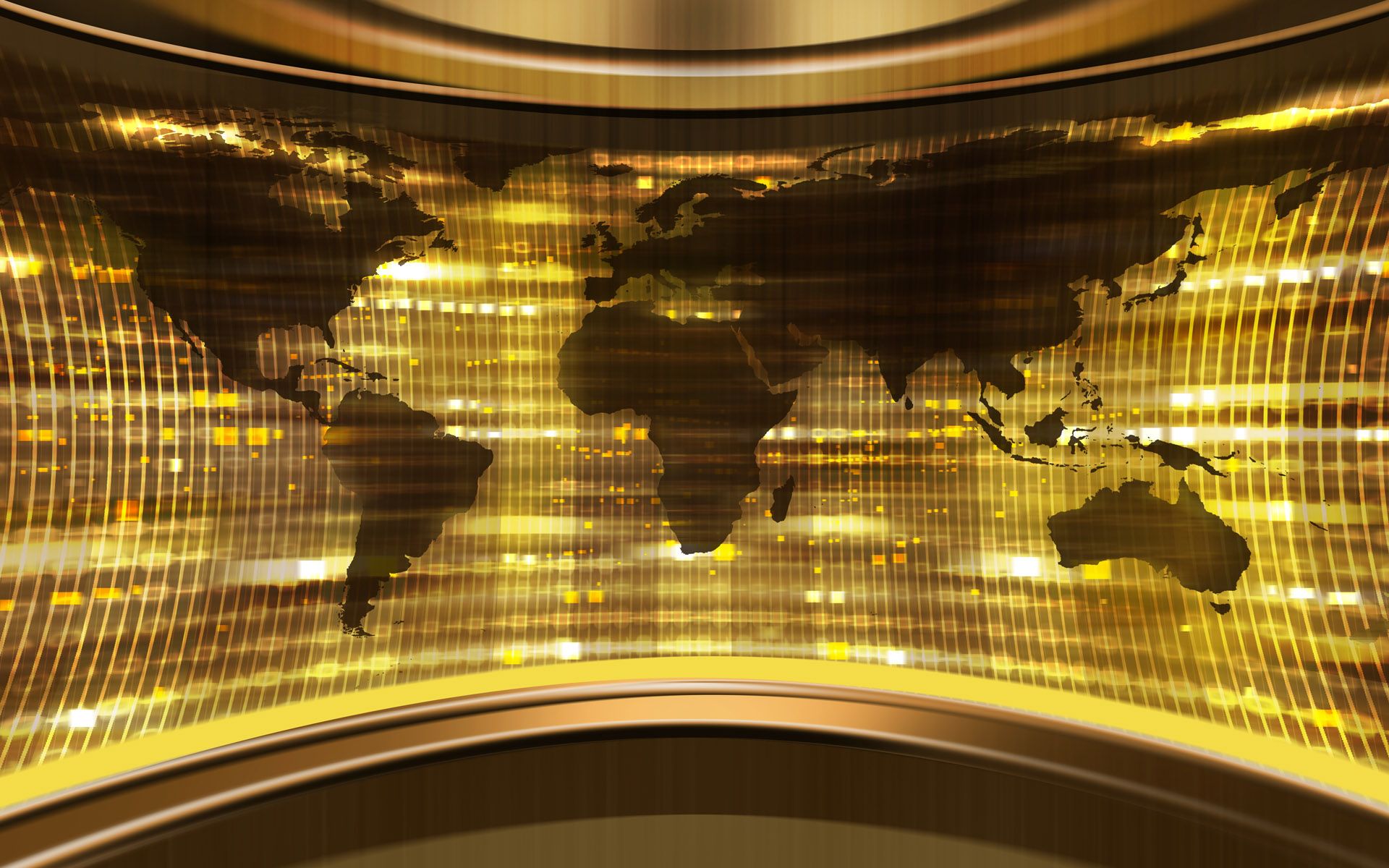 1920x1200 Stunning HD Wallpaper: Golden World Map Designx1200