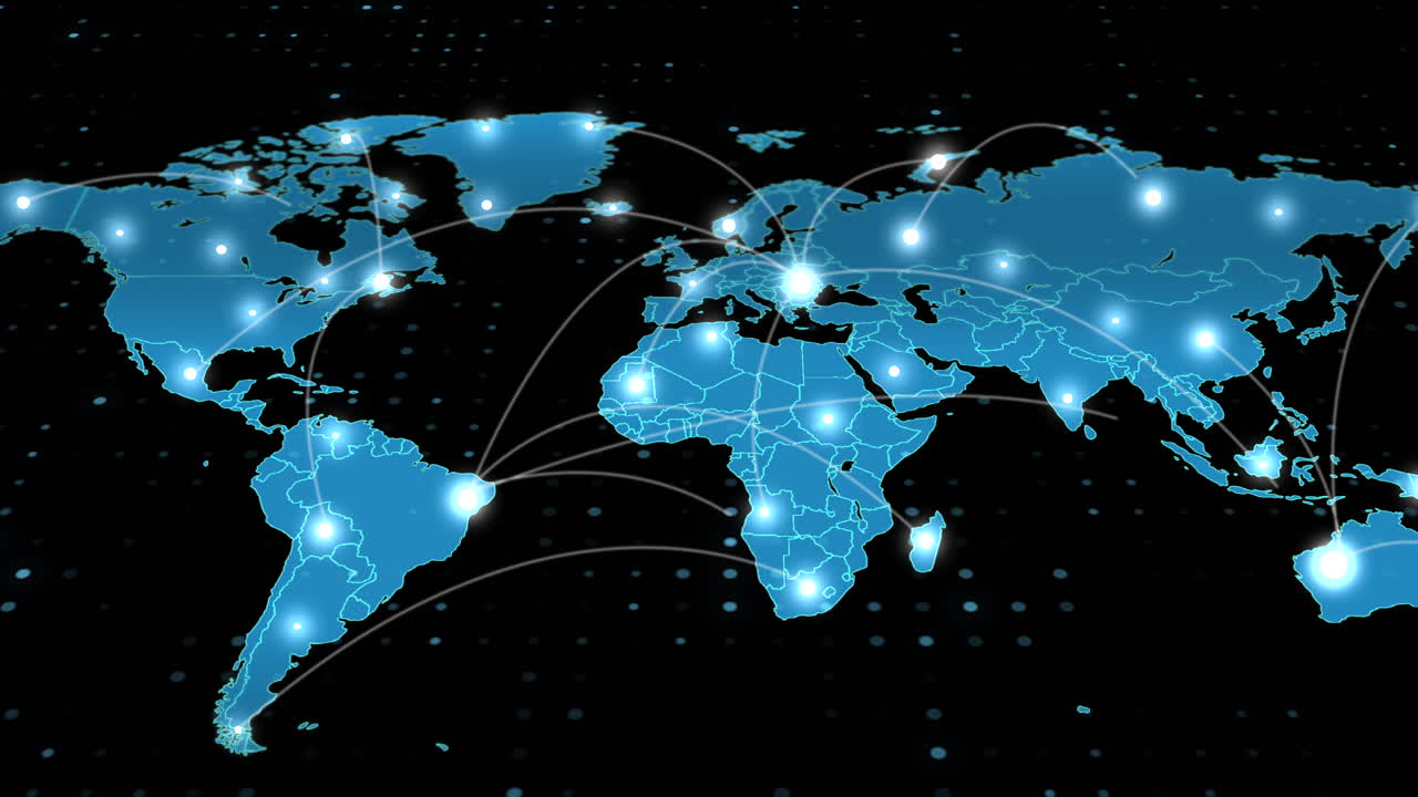 1280x720 Seamless map of the global network system