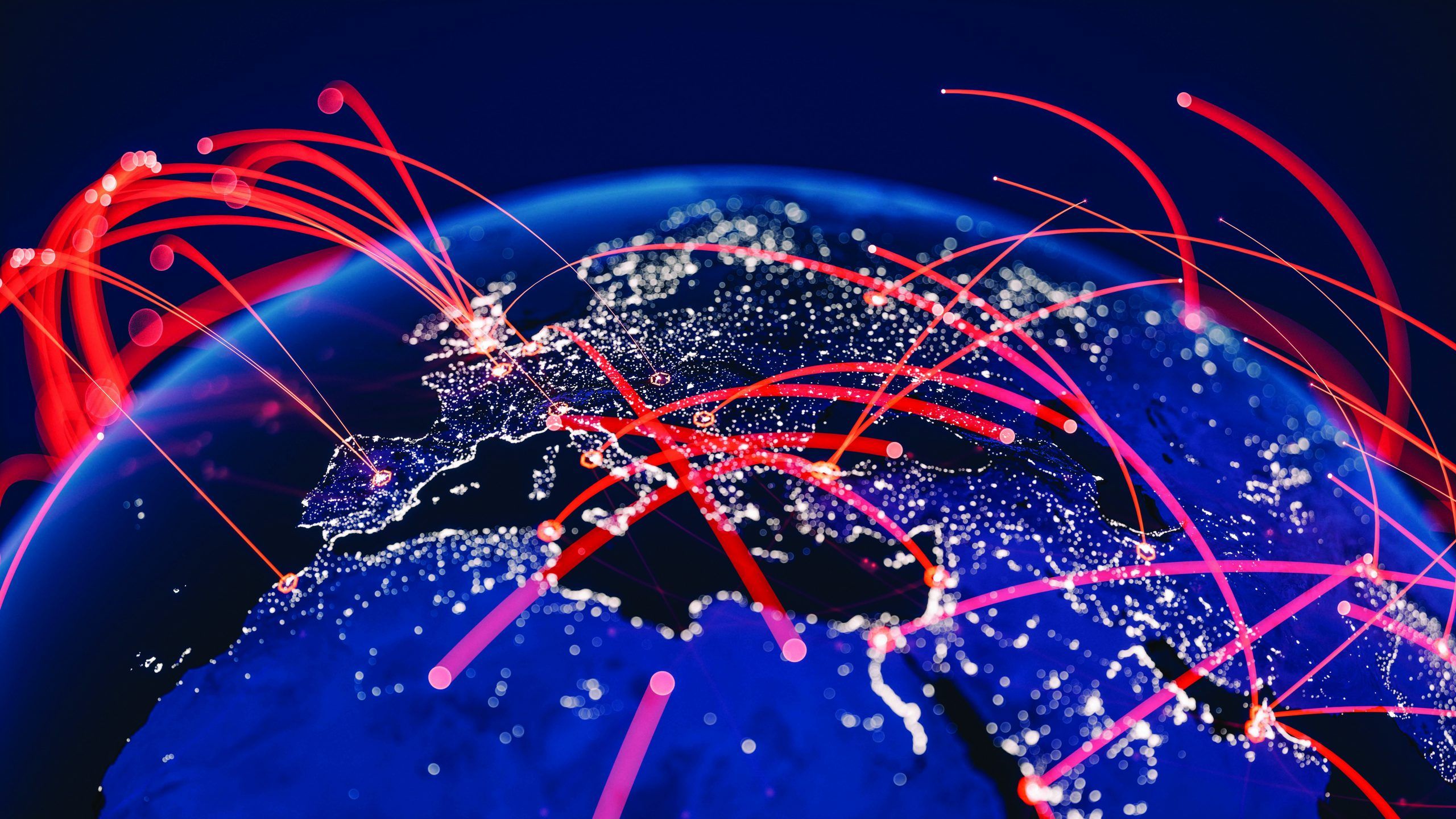 2560x1440 Global Communication Network (World Map Credits To NASA) Chief Magazine
