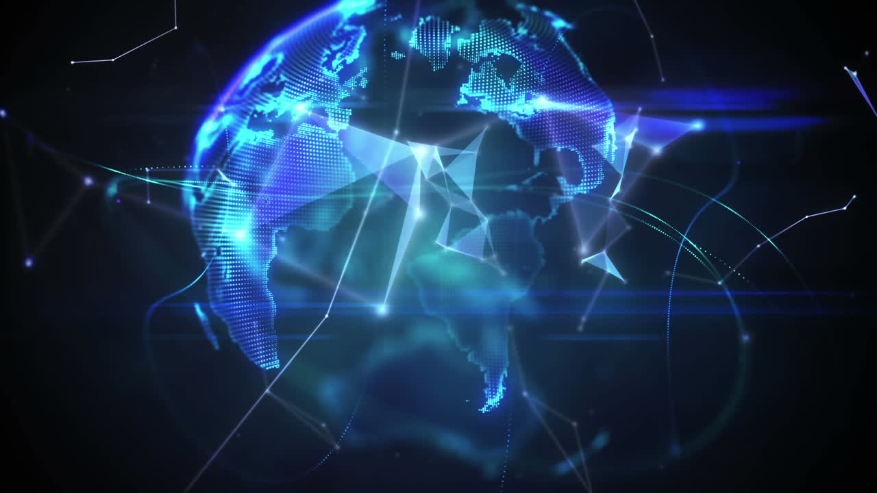 1280x720 Global network connection. world map point background