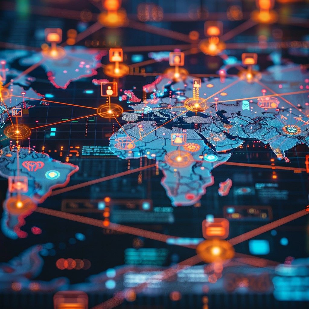 1024x1024 Free Global Network Visualization Image, Network, Data