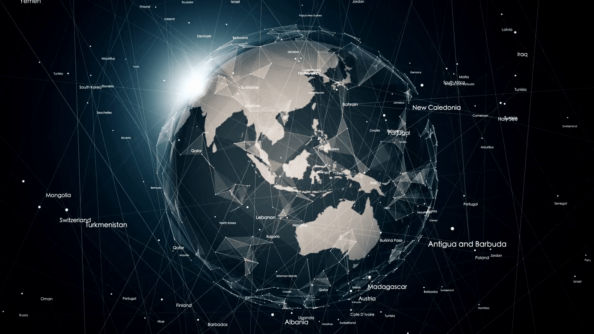 1920x1080 Global network connections. Connecting countries around the world, communication in social media, 4K seamless loop animation