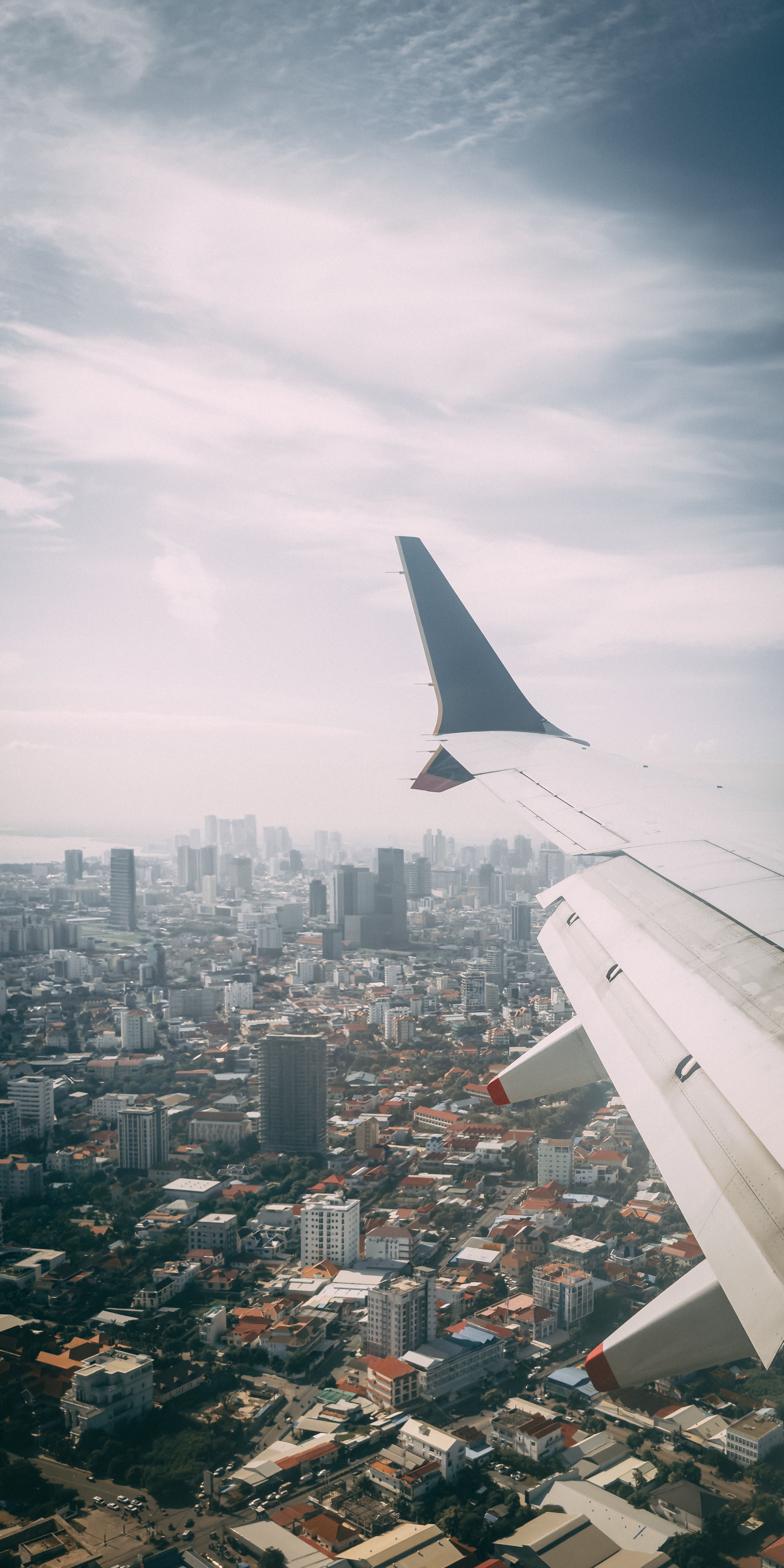 3381x6762 Aerial View of City from Airplane Window · Free