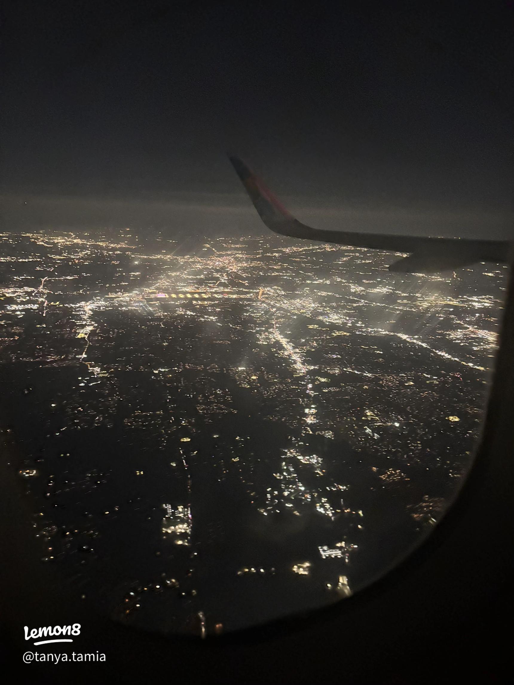 1720x2294 My Unforgettable Night Flight View: City Lights & Wine