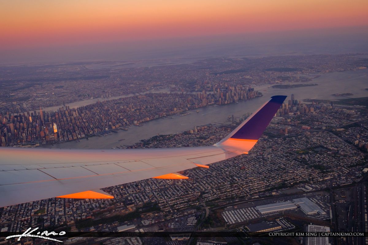 1200x800 Airplane Wing Over the City of New York