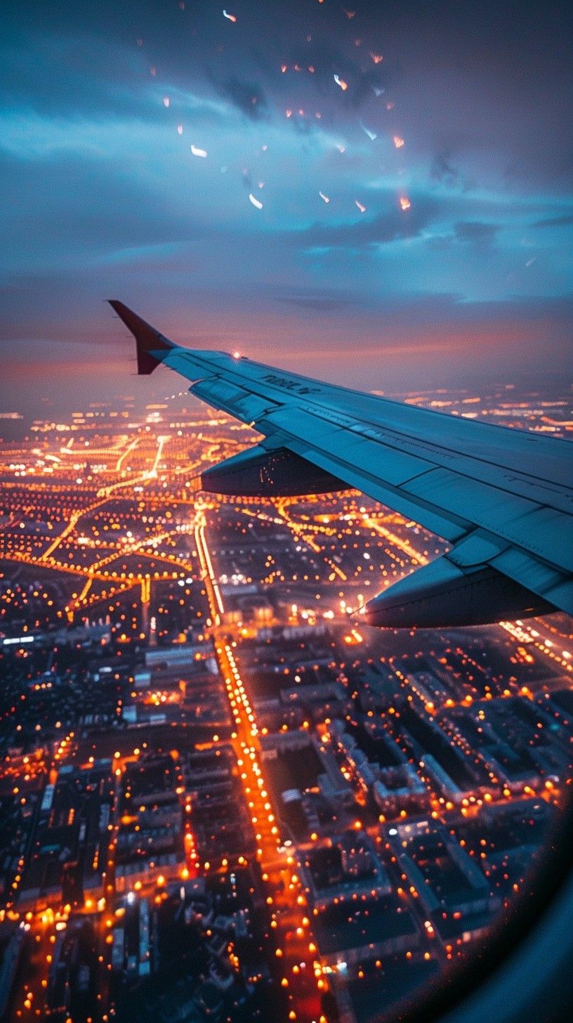 816x1456 Free City Night Flight Image, Cityscape, Night
