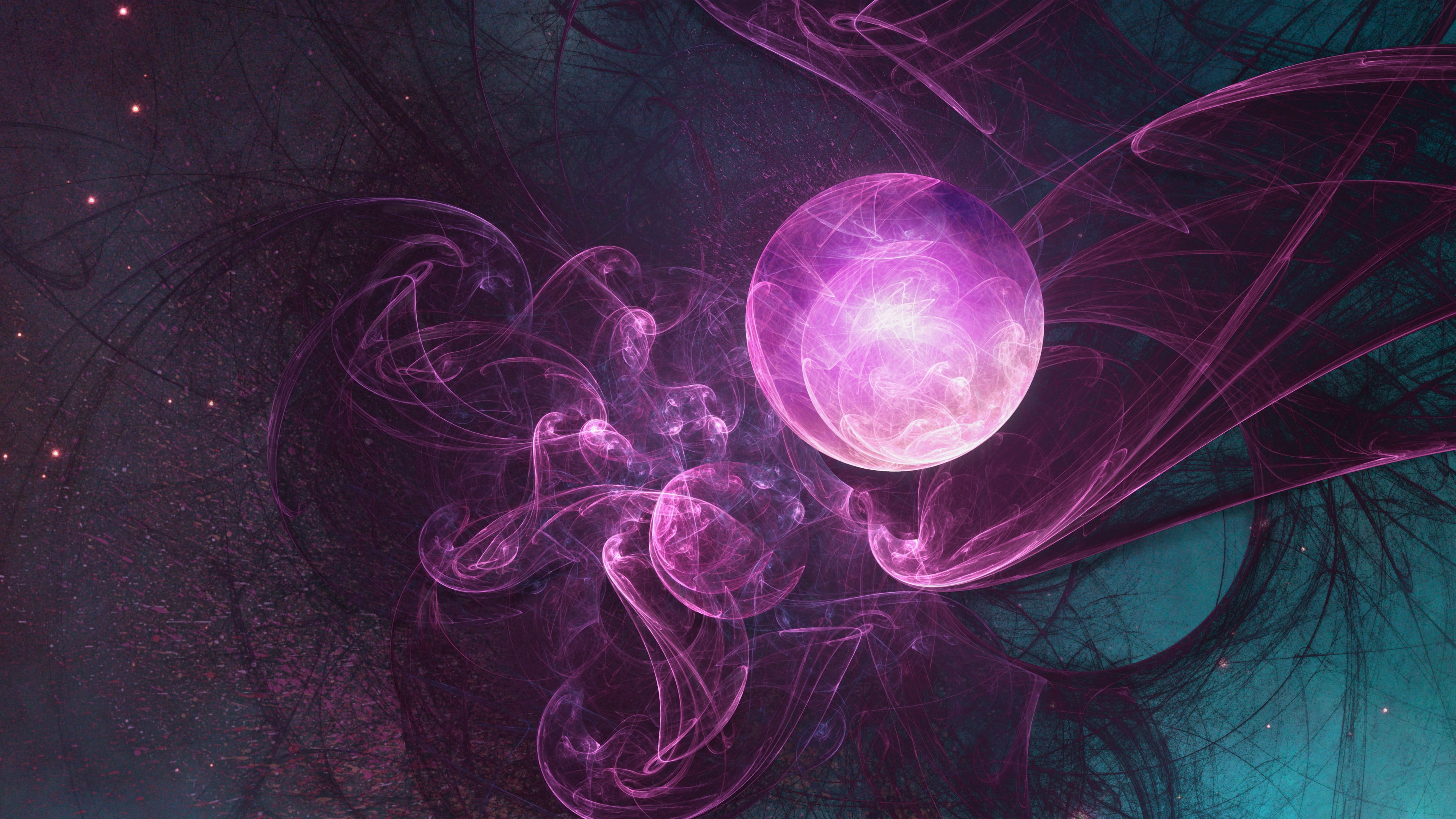 3840x2160 Purple energy ball wallpaper HD wallpaper