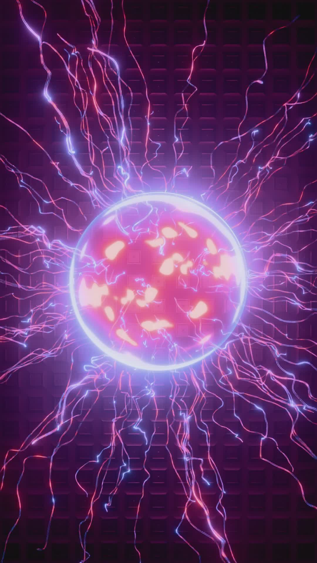 1080x1920 Dynamic Plasma Orb with Electrical Arcs