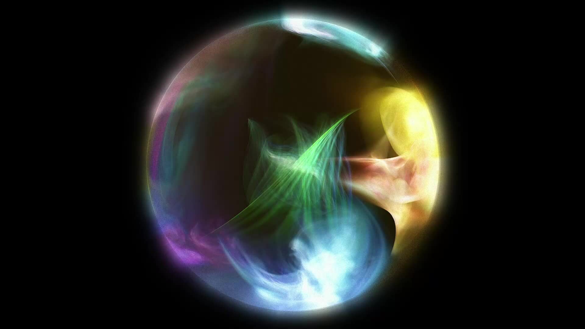 1920x1080 Abstract multicolored rainbow energy sphere