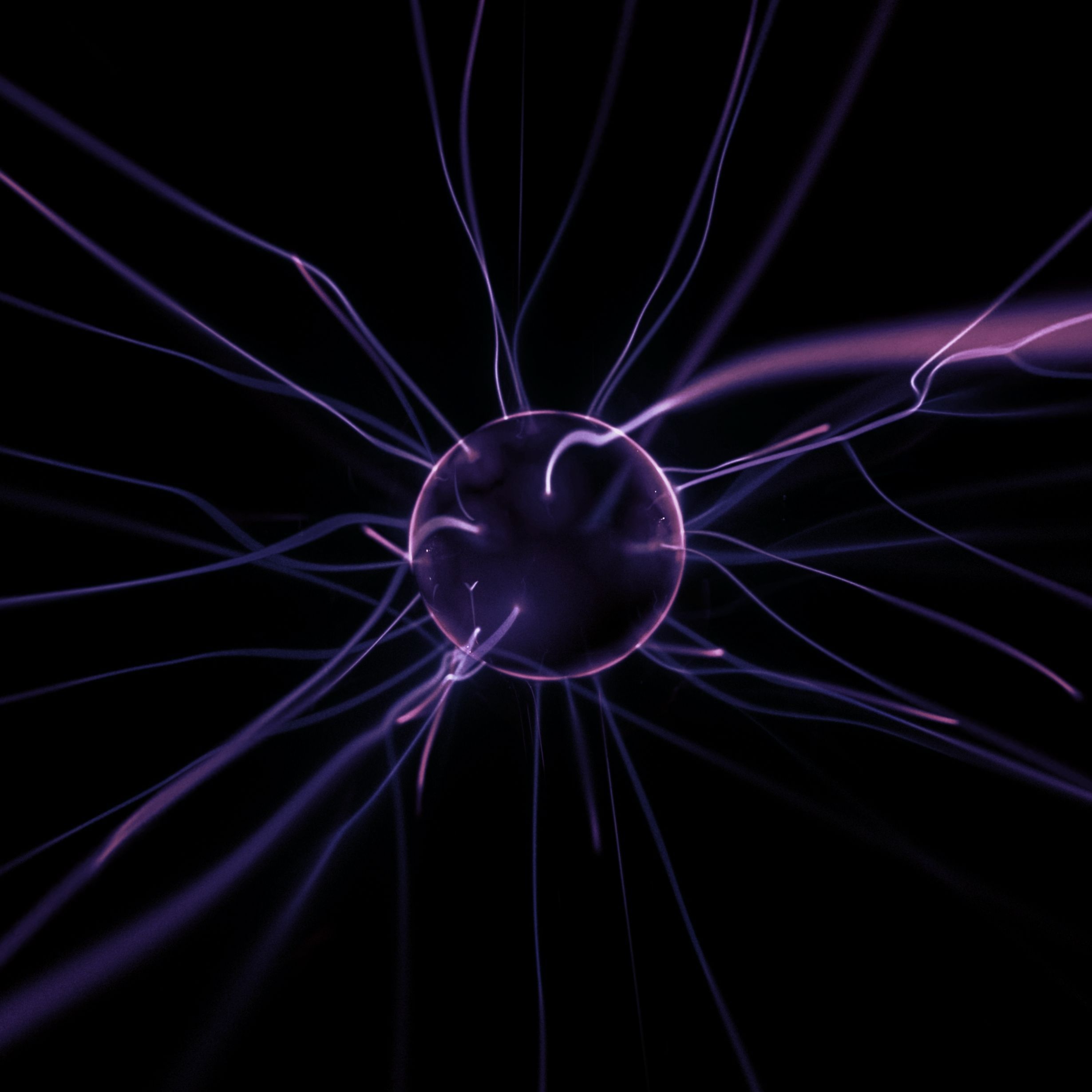 2460x2460 Vivid Plasma Ball with Purple Energy Arcs · Free