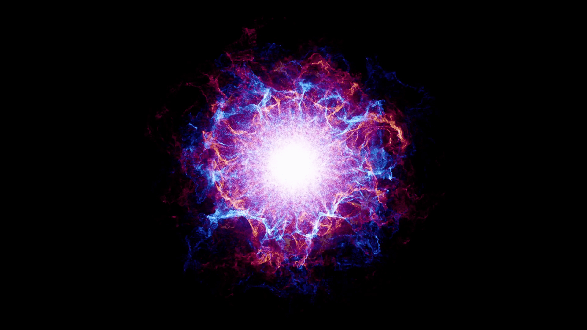 1920x1080 Energy Wave 1008: A glowing plasma ball bursts with energy (Loop)