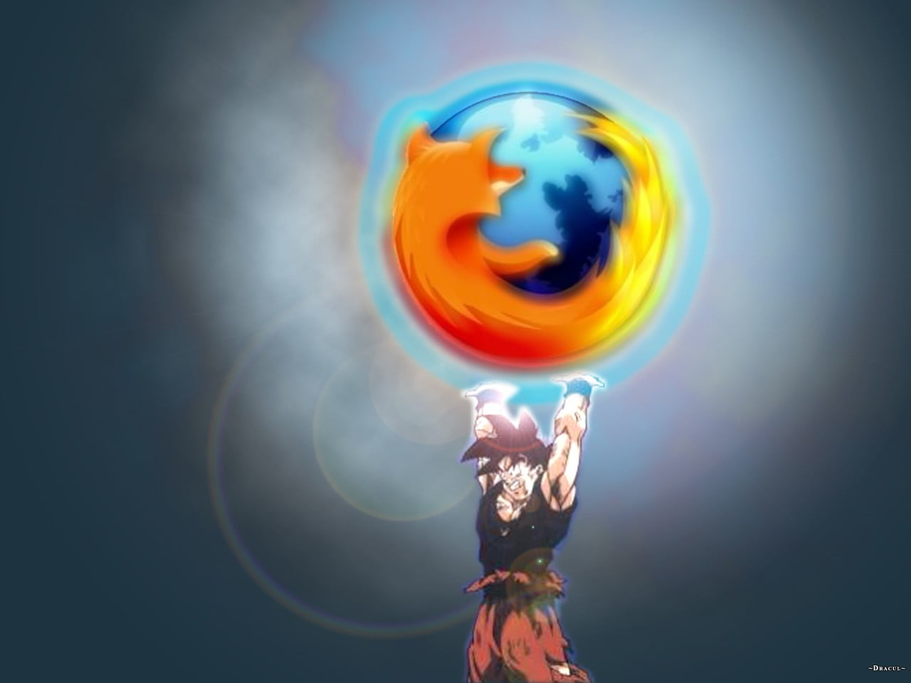 1280x960 Son Goku Mozilla Firefox energy ball, Mozilla Firefox, Dragon Ball Z HD wallpaper