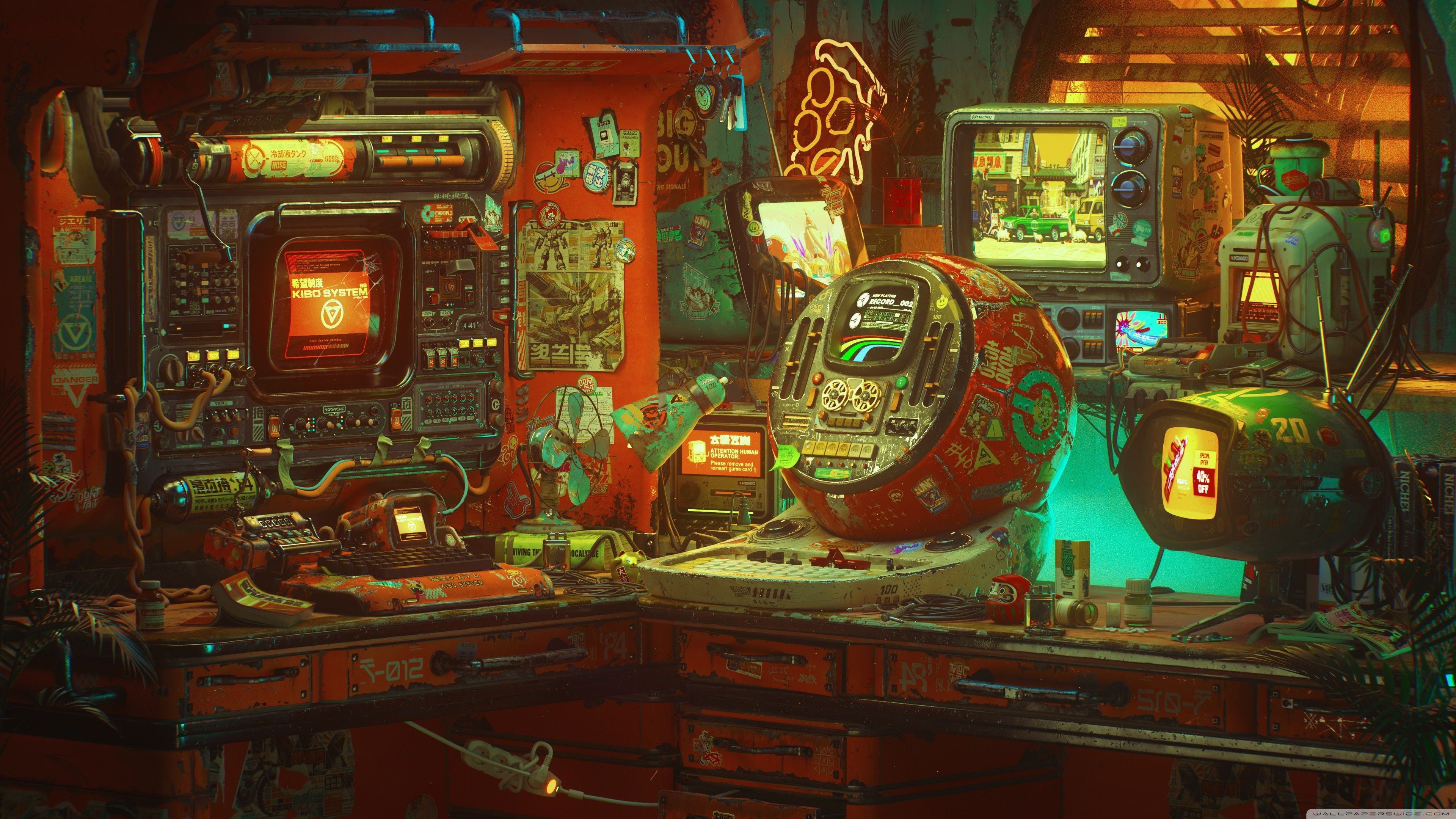 3840x2160 3D Retrofuturistic Tech 4K UHD Wallpaper for UltraHD Desktop and TV : Widescreen and UltraWide Display : Dual Monitor : Smartphone and Tablet Devices