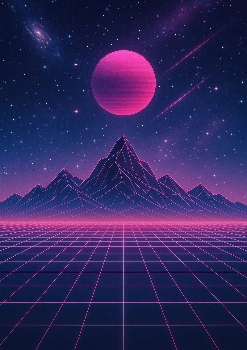 800x1131 Retro futuristic cosmic road trip. Free Photo Illustration