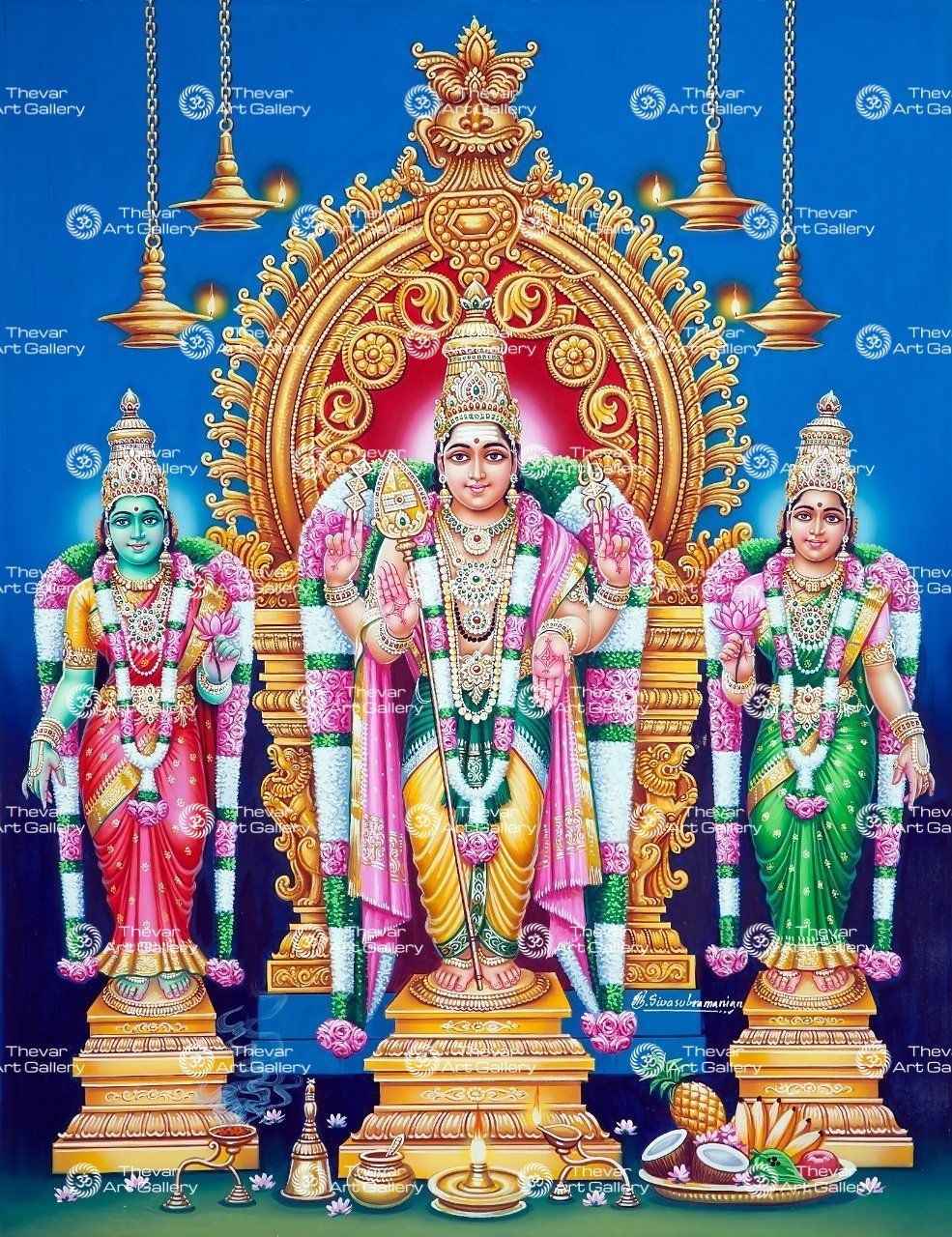 985x1280 Arupadai Veedu. Pazhamudhircholai Murugan. Murugan Valli Deivanai Art Gallery