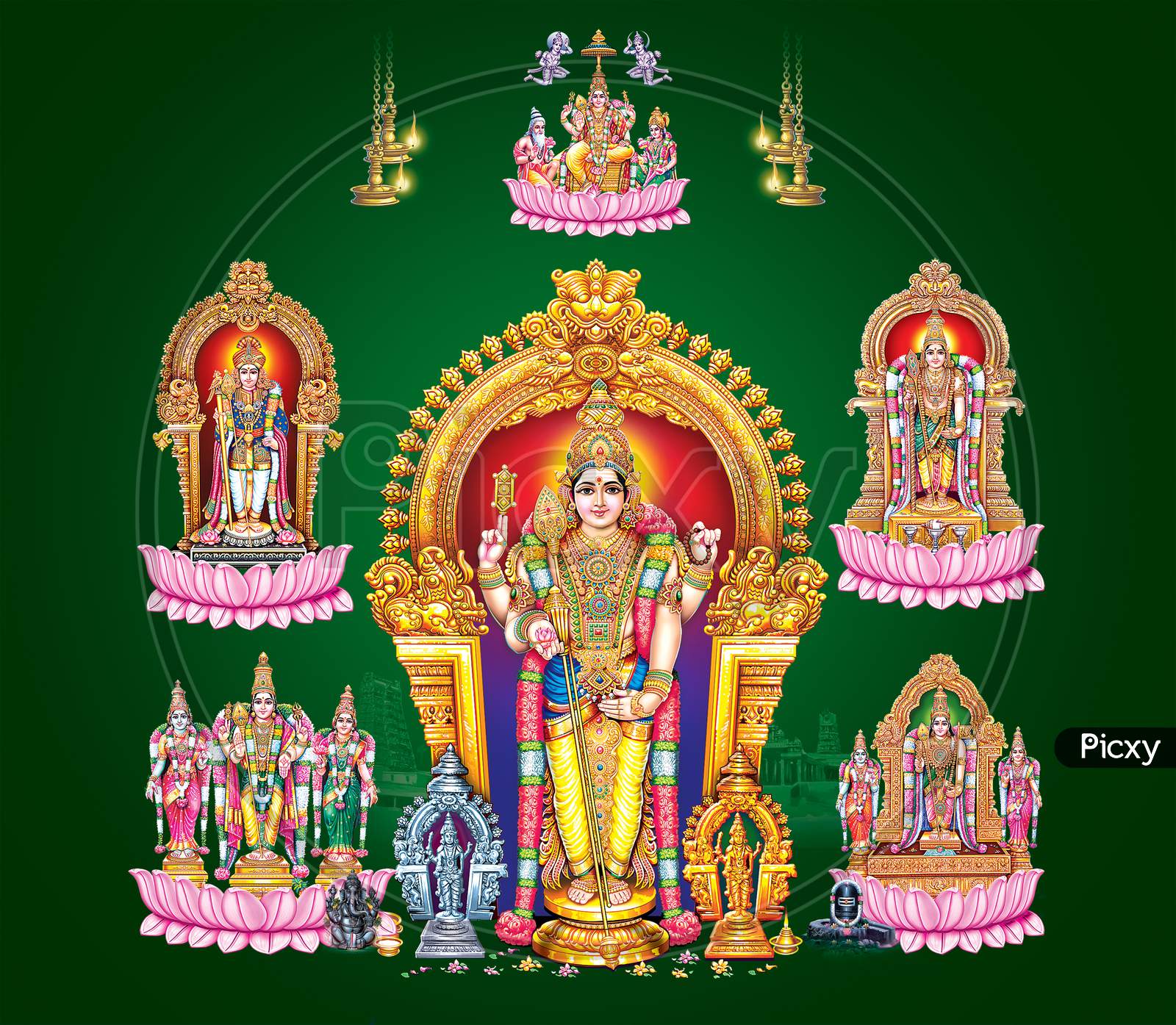 1600x1395 Image Of Illustration Of Lord Murugan, Arupadi Veedu, Six War Houses Of Murugar, Shanmuga, Murugan Fine Painting Digital Arts 2 SL039139 Picxy