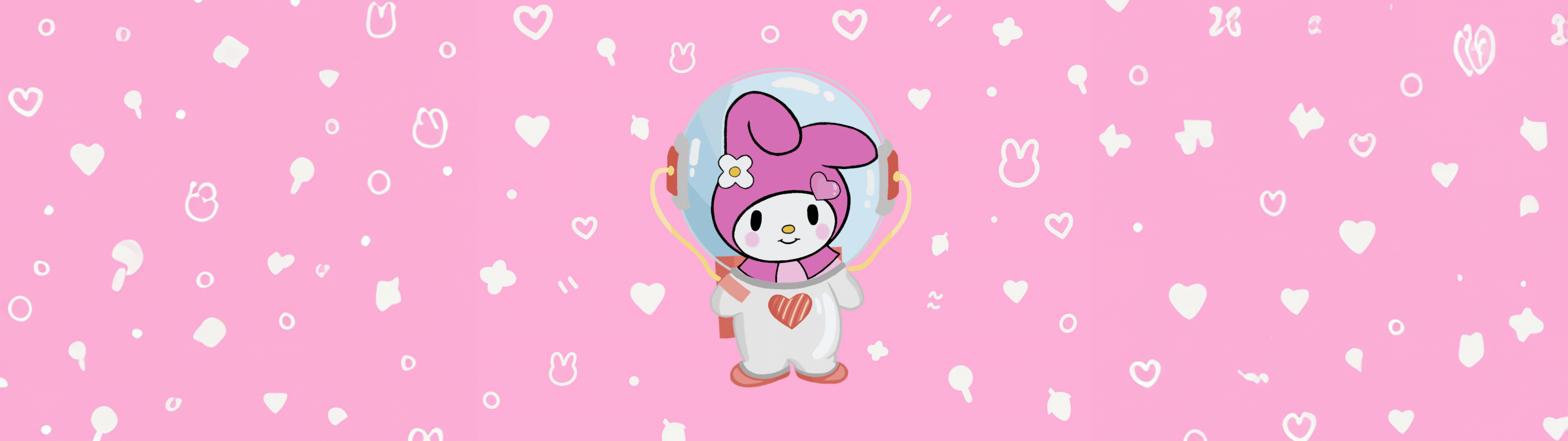 3840x1080 My Melody Wallpaper 4K, 5K, Pink background, Sanrio