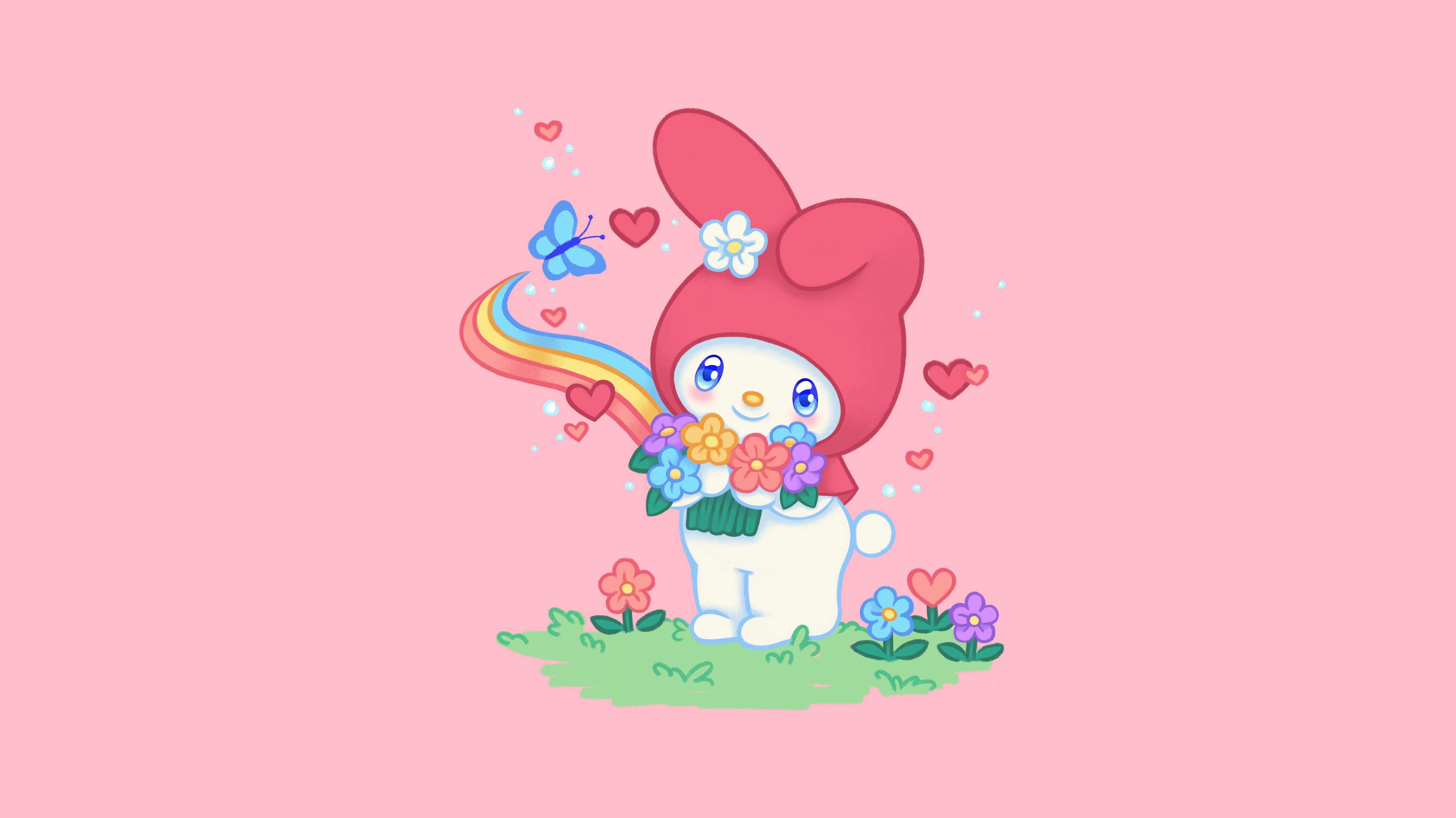 6000x3375 My Melody Wallpaper 4K, Pastel pink, 5K