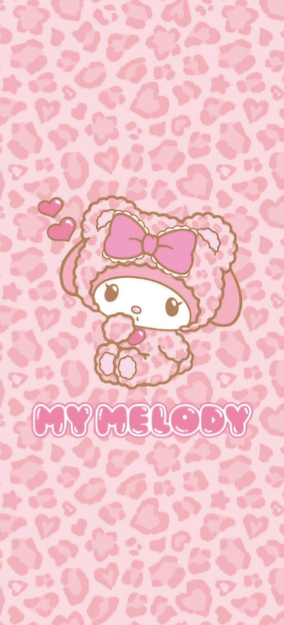 930x2048 My Melody Pink Anime Phone Wallpaper