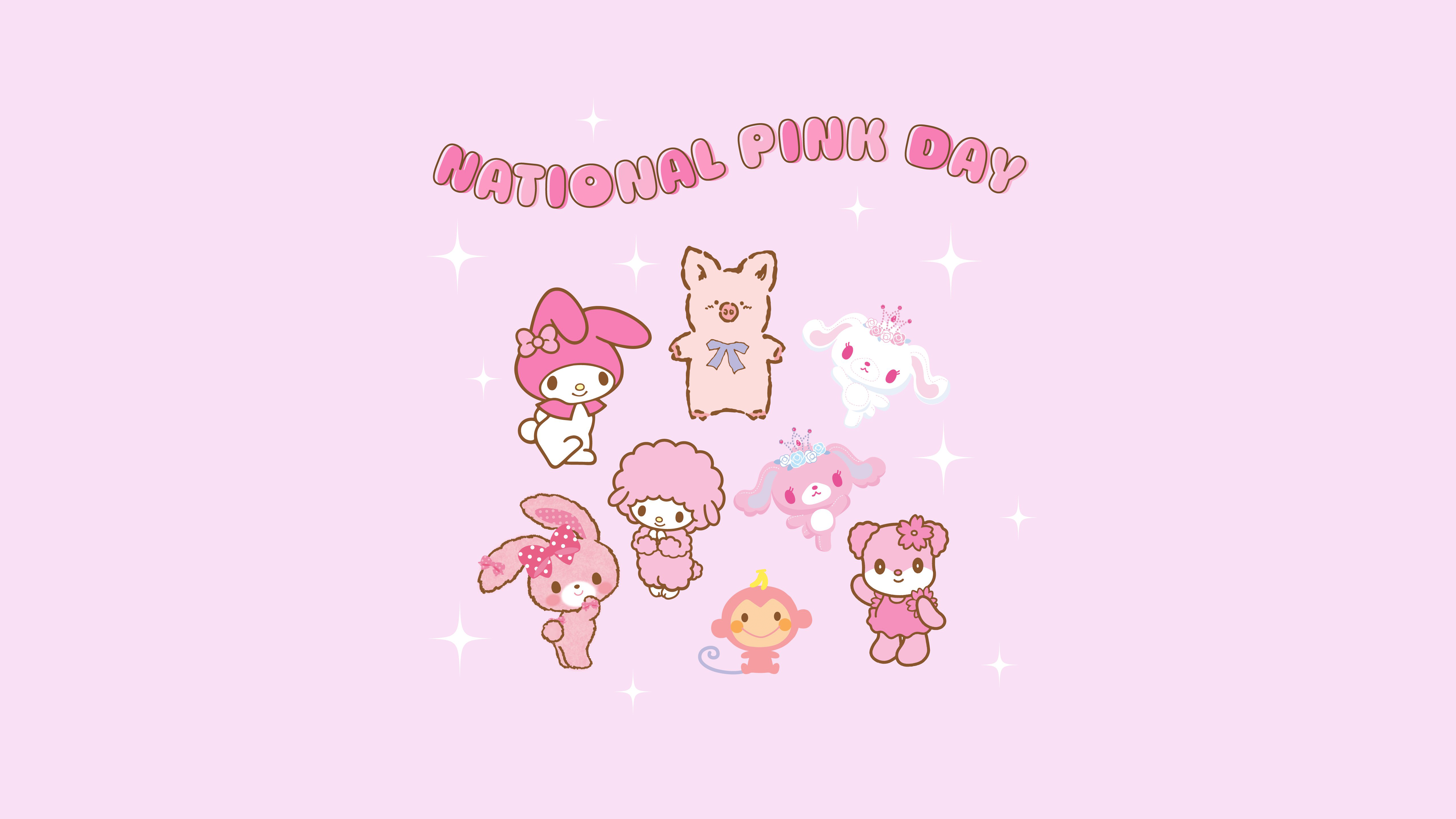 5120x2880 Sanrio Characters Celebrate National Pink Day HD Wallpaperx2880