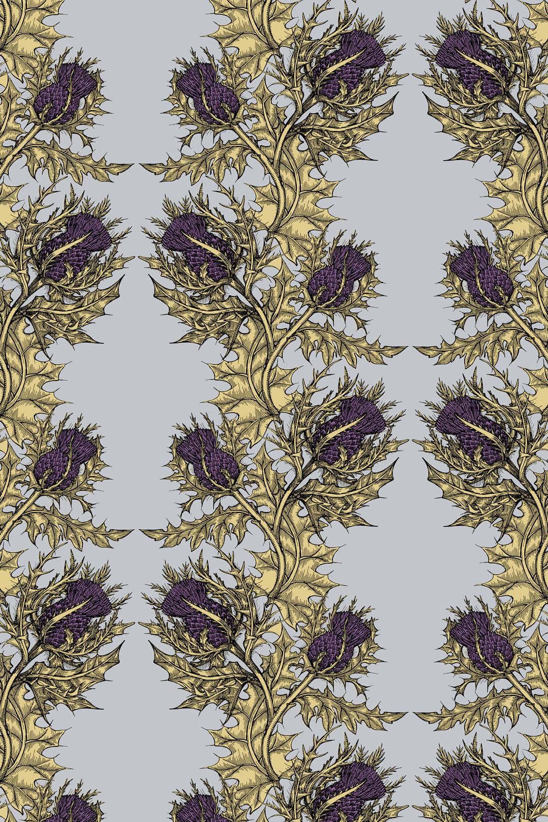 1080x1618 Grand Thistle Wallpaper. Ornate Botanical Wallpaper