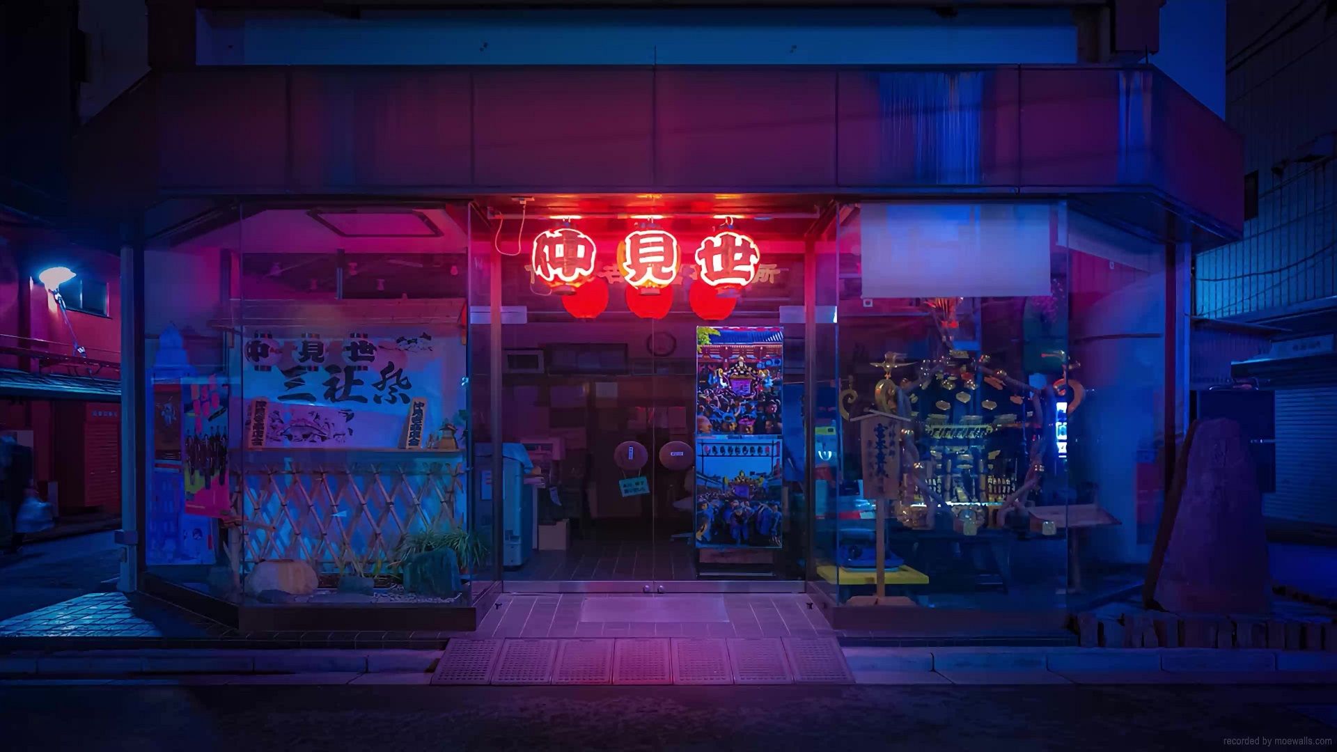 1920x1080 Japanese Neon Grocery Store Night Street Live Wallpaper