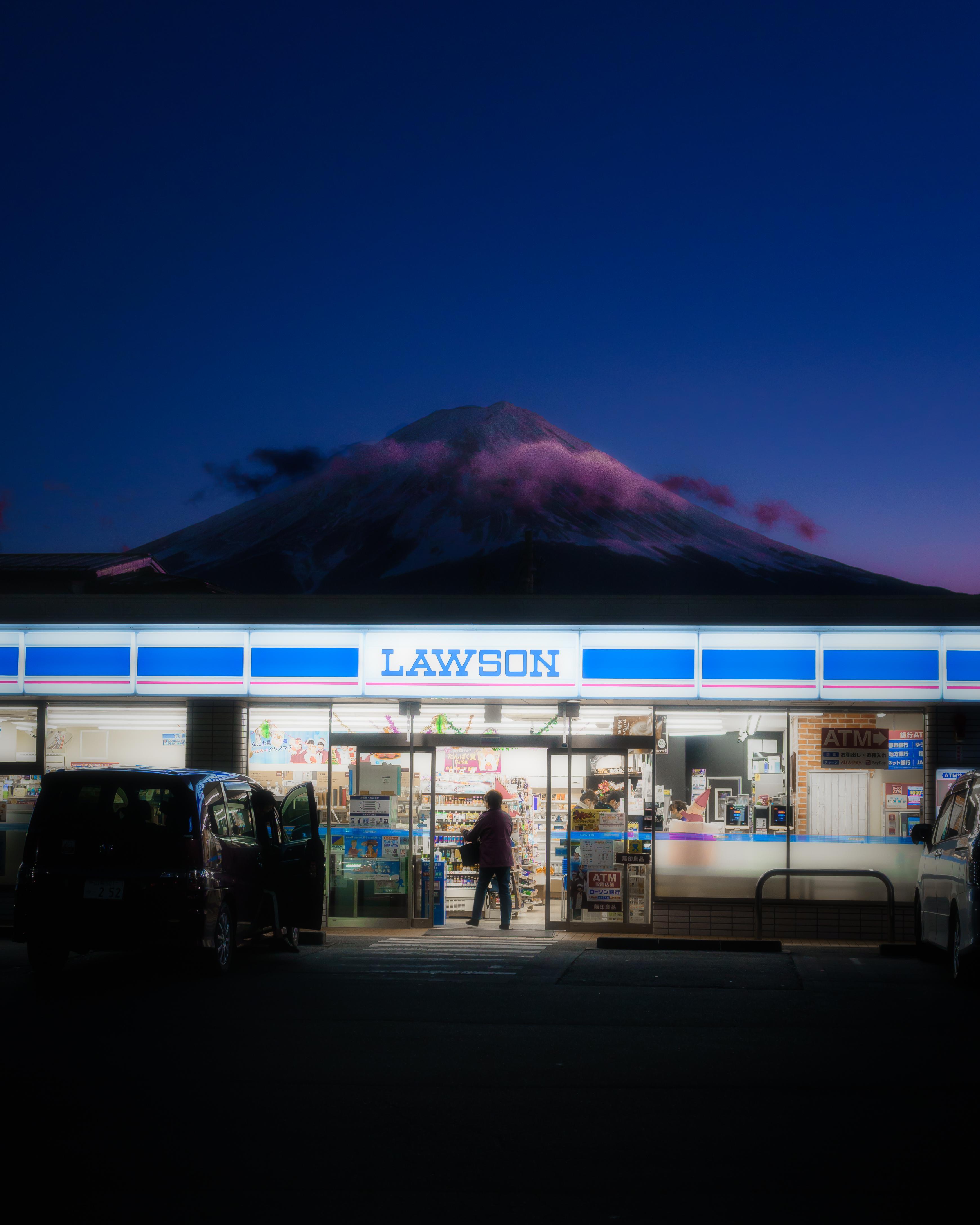 3481x4351 Mt. Fuji over a lawson convenience store
