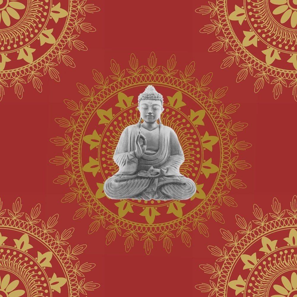 1000x1000 Buddha Wallpaper Red / Gold Wallpaper Red