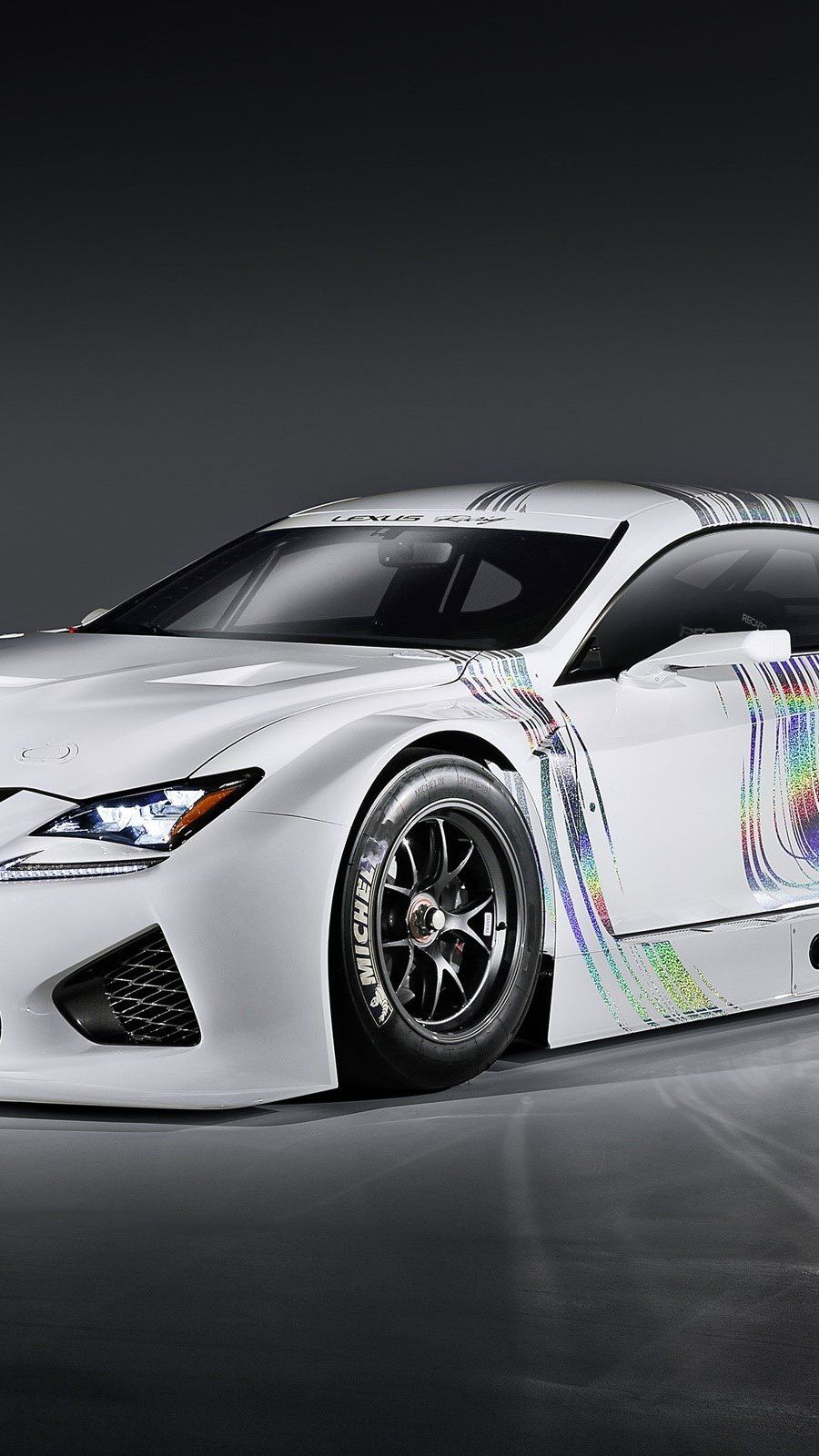 900x1600 Lexus RC F GT3 Concept white Wallpaper 2K for iPhone and Mobile Phone