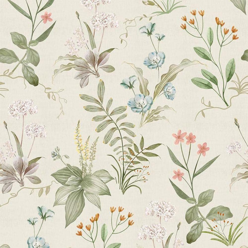 1000x1000 Beige Vintage Floral Botanical Contact Paper Peel And Stick Wallpaper Roll Set Of 2 Z0CJN83XGQ 2 Home Depot