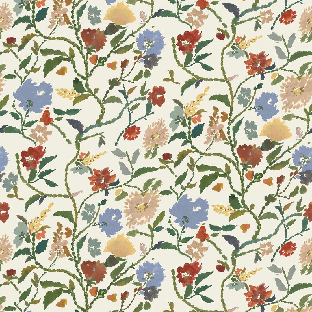 1080x1080 Morning Bloom Botanical Wallpaper by Mitchell Black, Multi Color, Repeat: 17.85 inches
