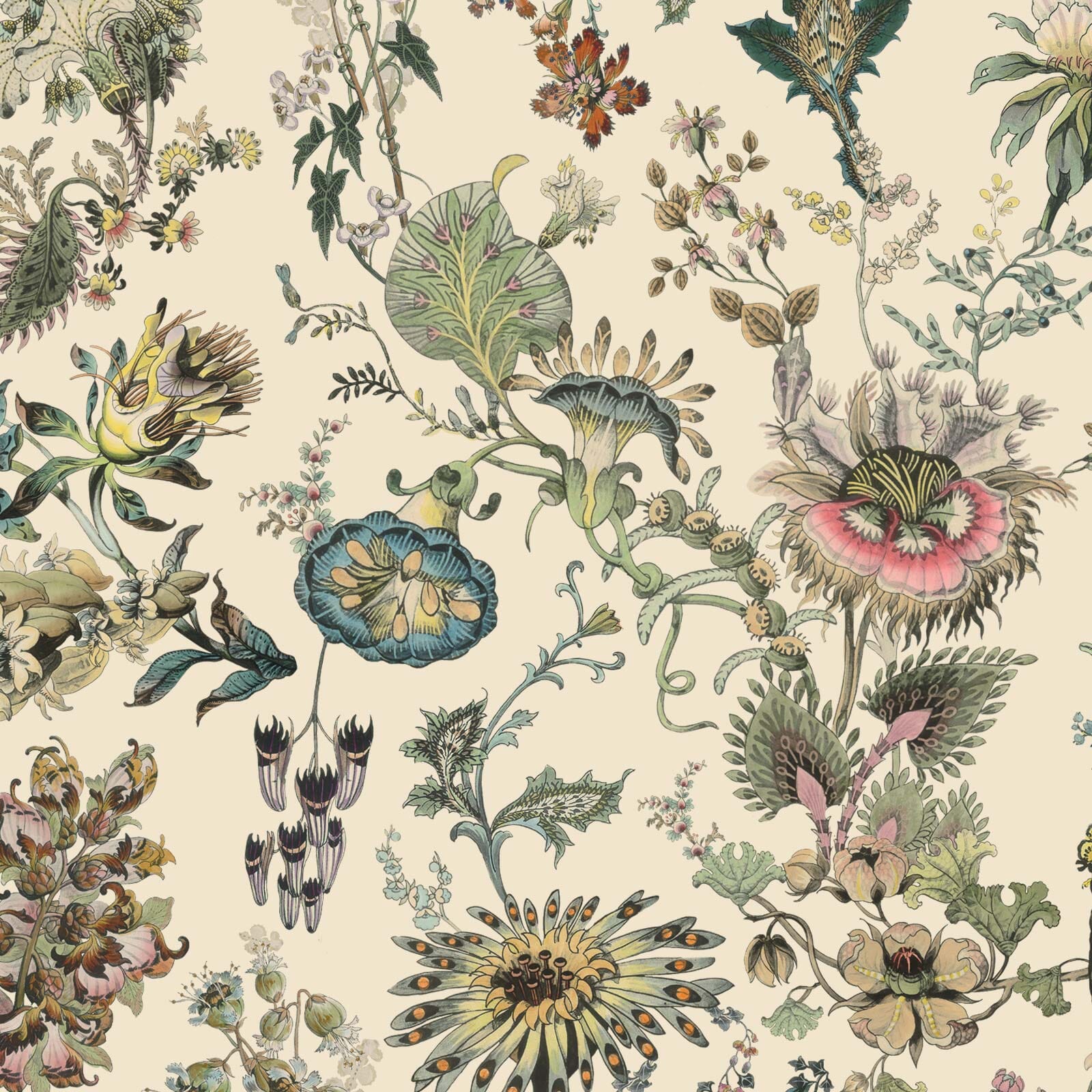 1600x1600 House of Hackney Ecru Floral 100% FSC Wallpaper FLORA FANTASIA