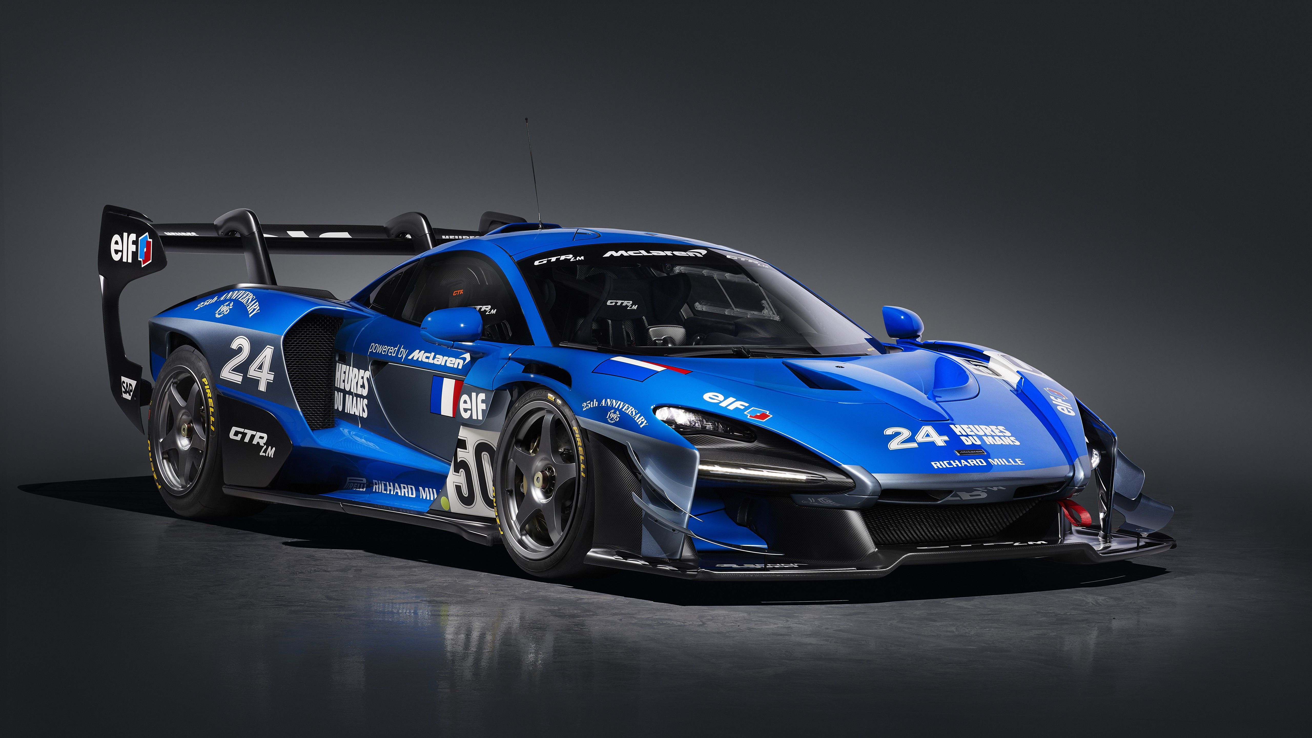 5120x2880 Blue McLaren Senna GTR LM Jacadi Car 4K 5K HD Cars Wallpaper