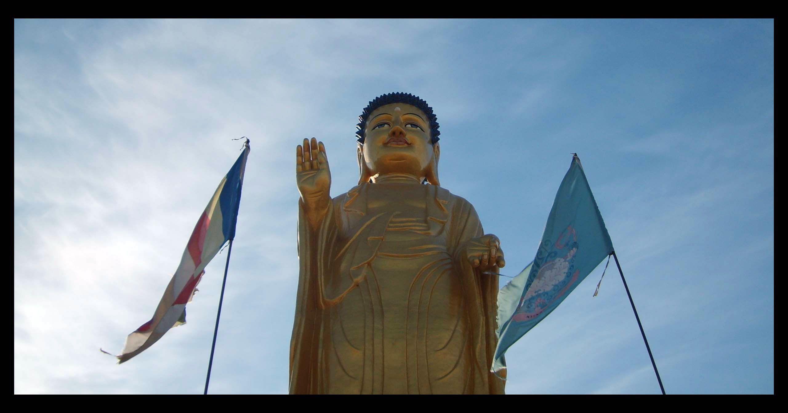 2560x1344 Golden Buddha Wallpaper. Free