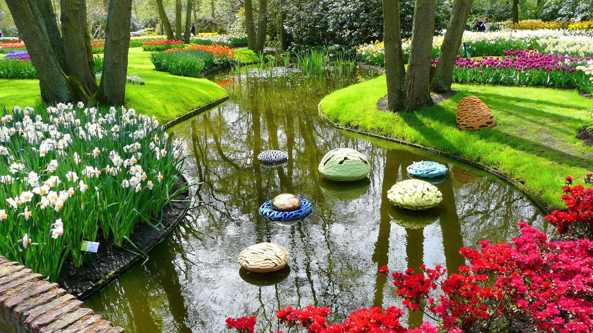 1920x1080 River of Flowers, Keukenhof Wallpaper Image Photo Picture
