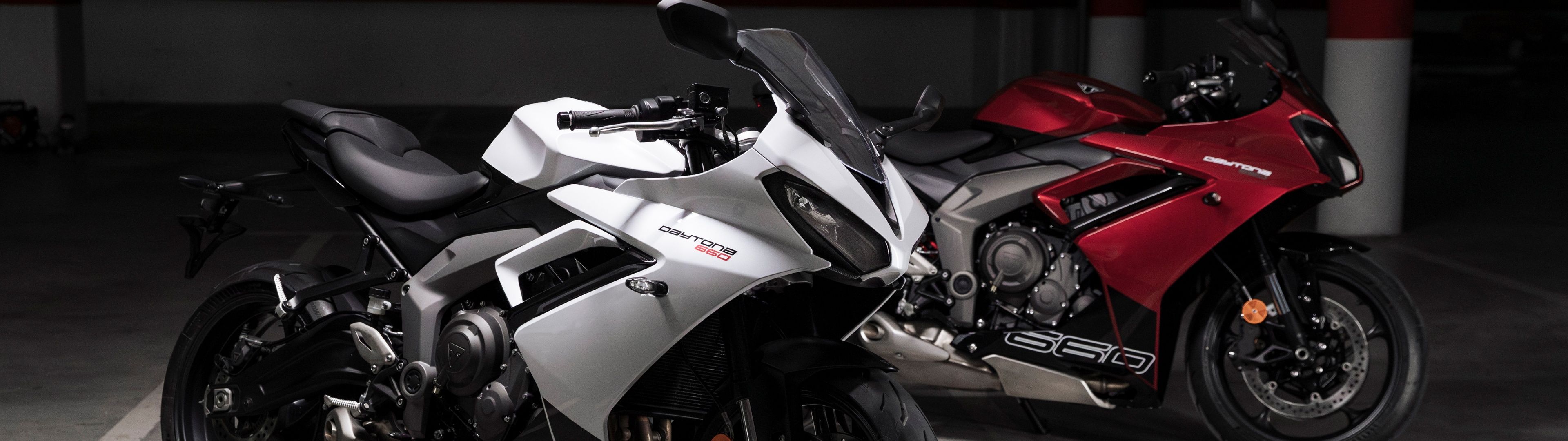 3840x1080 Triumph Daytona 660 Wallpaper 4K, Sports bikes, 5K