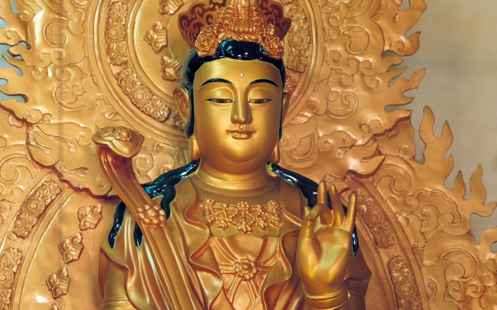 1680x1050 Gold Body Buddha Wallpaper